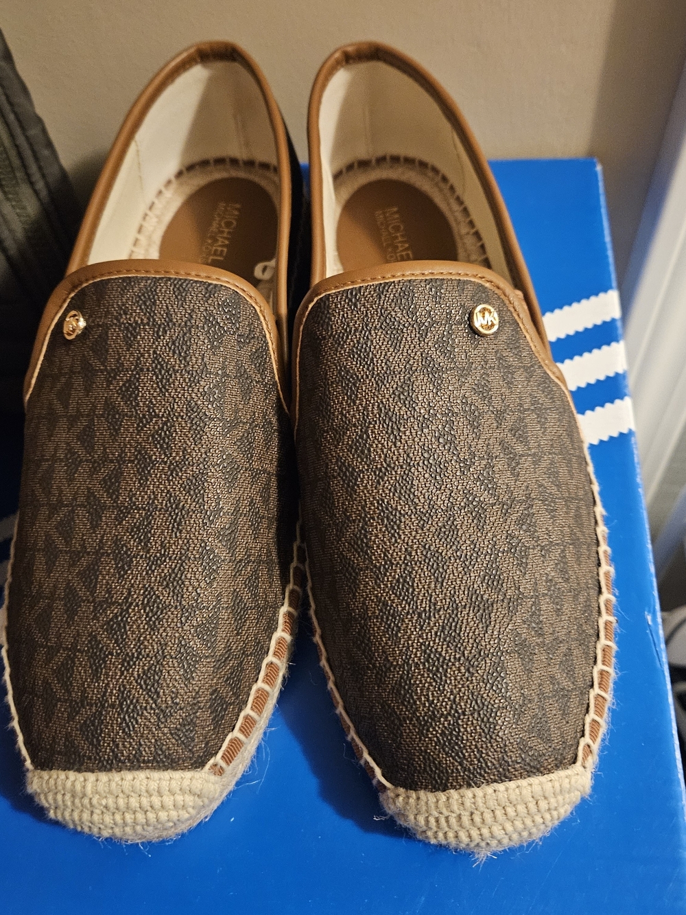 Michael Kors Brown Monogram Slip-On Espadrilles